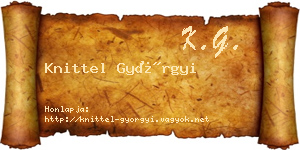 Knittel Györgyi névjegykártya